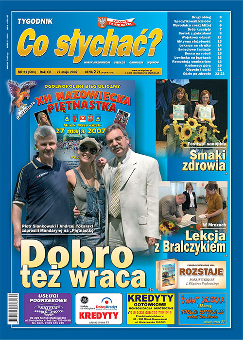 Okładka gazety Co słychać? - nr 21 (503) 2007